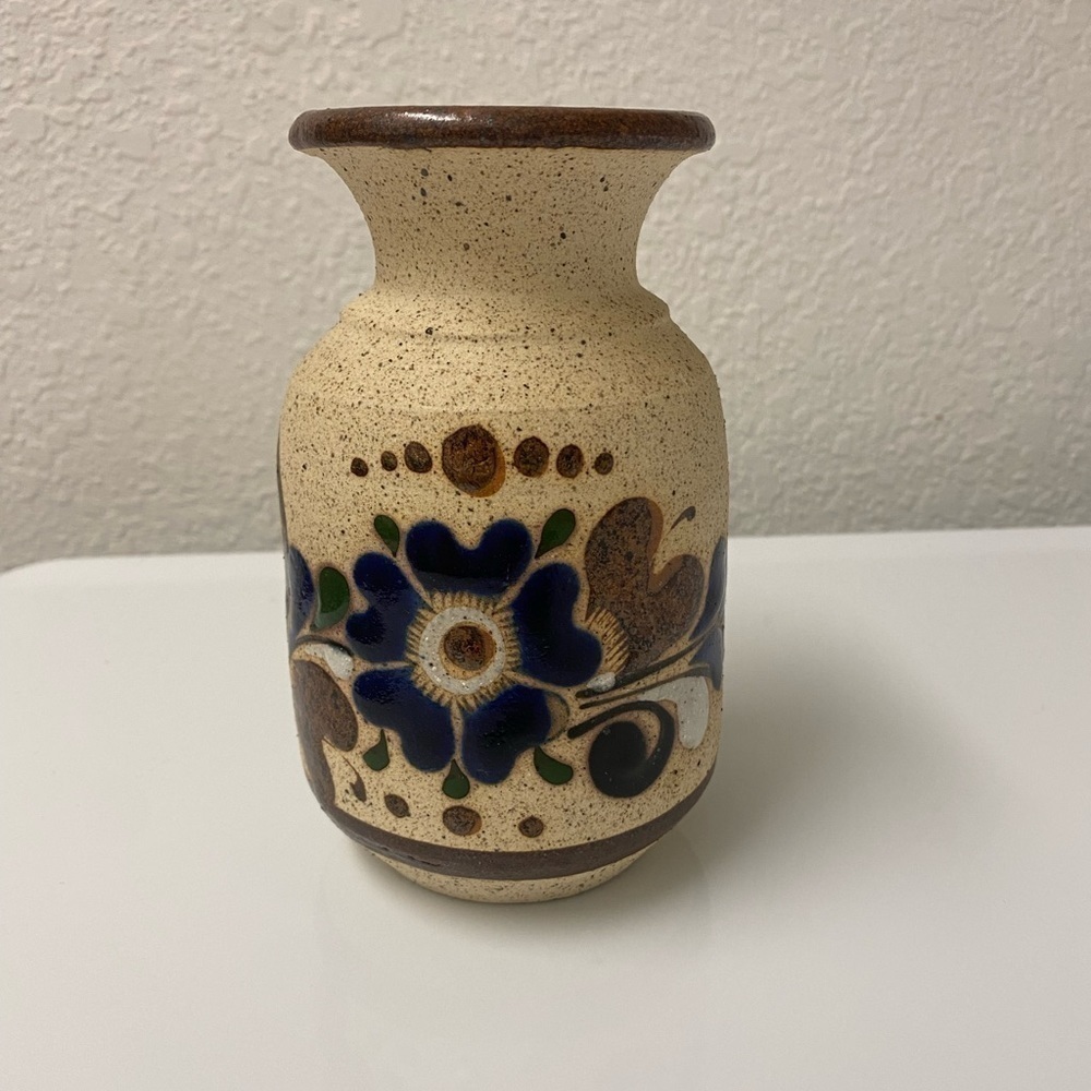 Vintage Mexican Small Handmade Pottery‎ Floral Vase